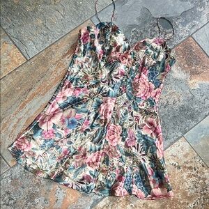 Floral Print Spaghetti sleep Strap Dress